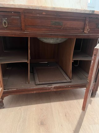 Mueble tocador madera y mármol