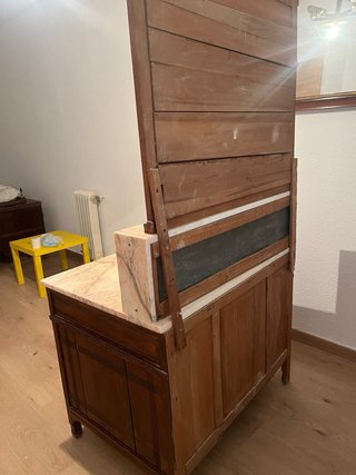 Mueble tocador madera y mármol