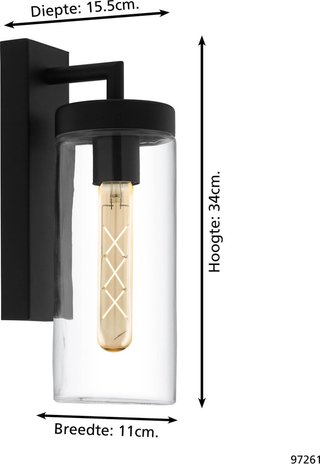 Lampara de pared exterior farol Eglo Bovolone