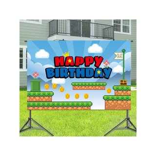 Sfondo per feste di compleanno con tema videogiochi