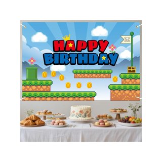 Sfondo per feste di compleanno con tema videogiochi