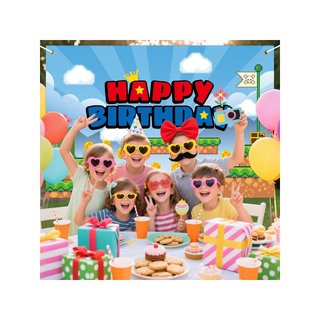 Sfondo per feste di compleanno con tema videogiochi