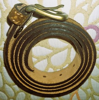 Cinturón Piel Carpincho 115cm Marrón Dorado