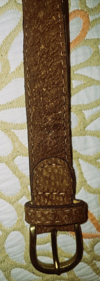 Cinturón Piel Carpincho 115cm Marrón Dorado
