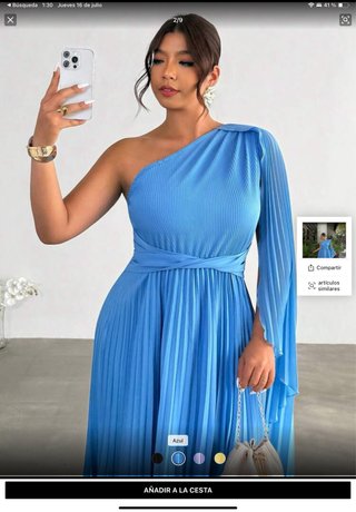 Vestido fiesta elegante SHEIN azul talla 0XL (44)