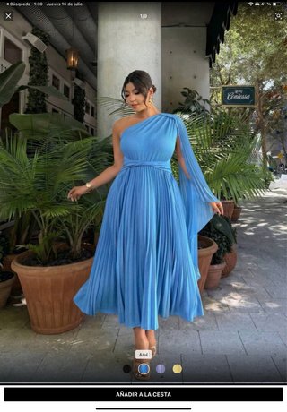 Vestido fiesta elegante SHEIN azul talla 0XL (44)