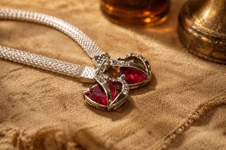 Tobillera Corazones Rojos Ajustable Plateada