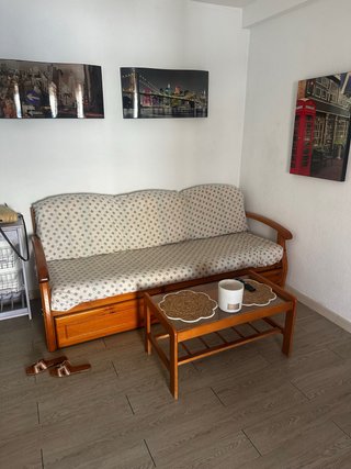 Sofá cama madera y tela