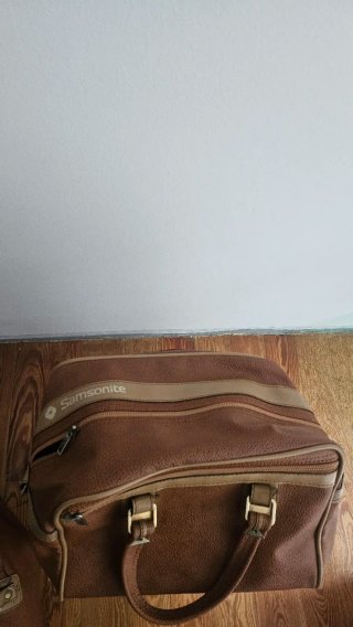 Bolso de mano Samsonite Marrón y Beige