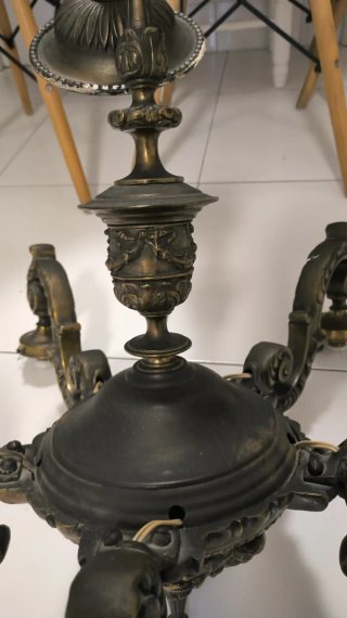 Lámpara de Bronce con Cristales