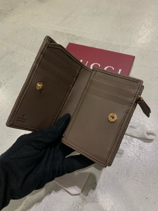 Cartera Gucci Marrón Chevron GG Marmont