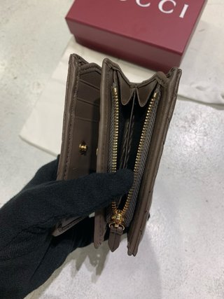 Cartera Gucci Marrón Chevron GG Marmont