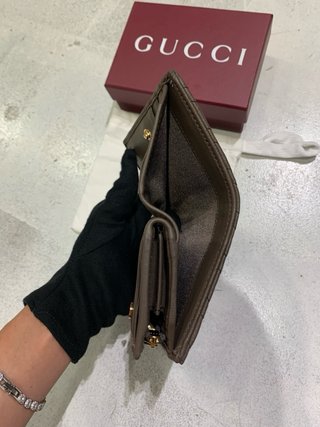 Cartera Gucci Marrón Chevron GG Marmont
