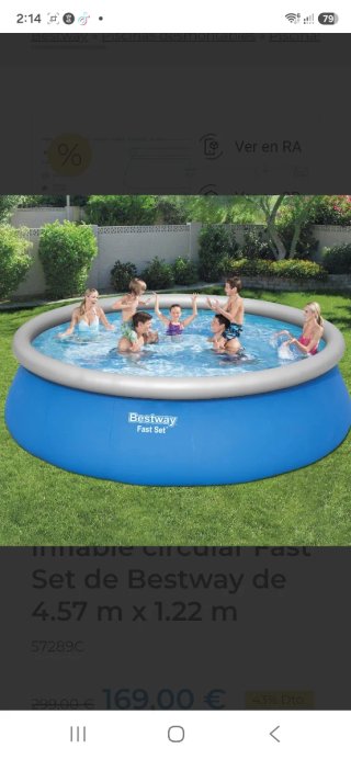 Piscina Fast Set Bestway 4.57m x 1.22m