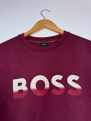Sudadera BOSS Hombre Burdeos Logo