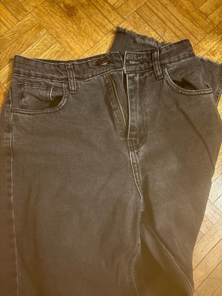 Pantalón ancho gris mujer