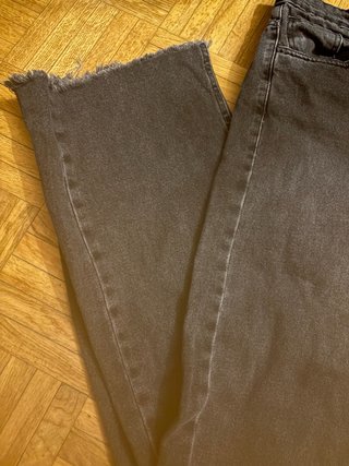 Pantalón ancho gris mujer