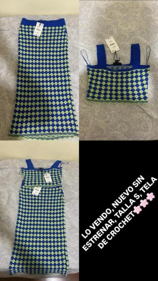Conjunto top y falda crochet Zara Talla S