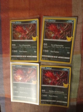 4 Cartas Pokémon Yveltal Holo