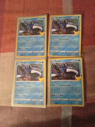 4 Cartas Pokémon Kyogre Holo