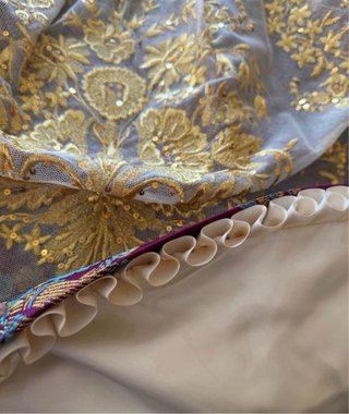 Vestido de Fallera Burdeos con Detalles Dorados
