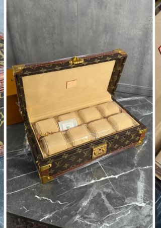 Caja LV Marrón para 8 Relojes