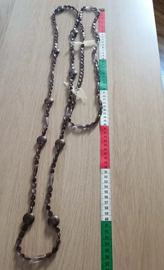 Collana perle simil vetro marrone/viola
