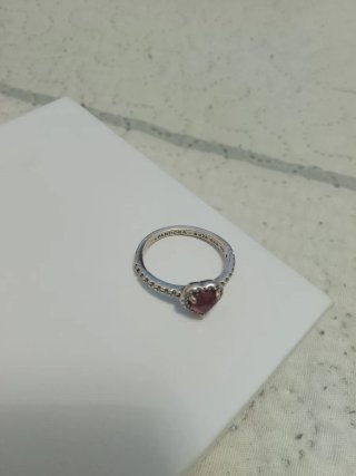 Anillo Pandora Corazón Rojo Talla 50