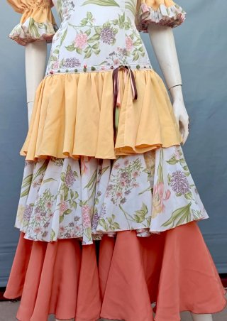 Traje flamenca artesanal estilo rociero