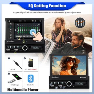 Radio CarPlay 1 DIN Táctil Extensible Motorizada