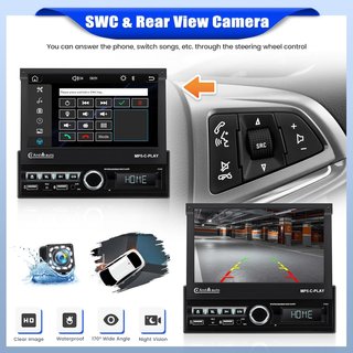 Radio CarPlay 1 DIN Táctil Extensible Motorizada