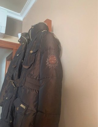 Chaquetón azul con cinturón