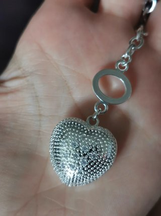 Pulsera Plata laminada Corazón y Llave