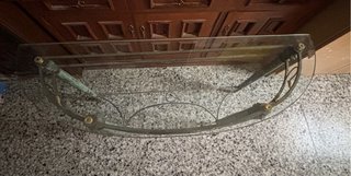 Mueble de entrada forja y cristal