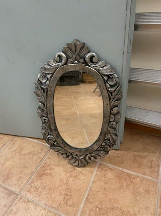 Espejo Ovalado Decorativo Plata