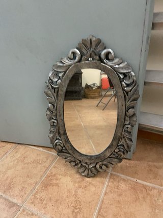 Espejo Ovalado Decorativo Plata
