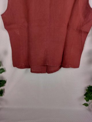 Camicia Smanicata Crop in PuroLino Vinaccia