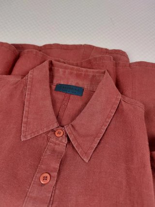 Camicia Smanicata Crop in PuroLino Vinaccia