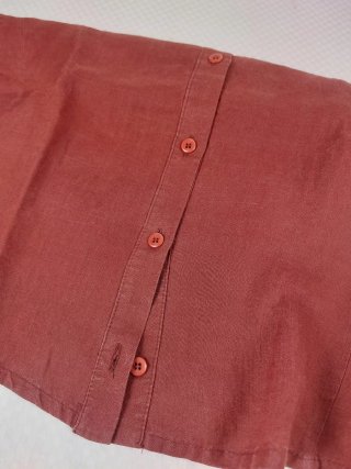 Camicia Smanicata Crop in PuroLino Vinaccia