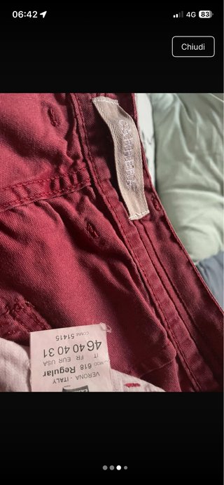 Bermuda uomo Carhartt rossa taglia m