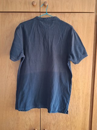 Polo manga corta Zara azul marino con cuello mao