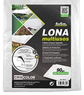 Lona Multiusos Impermeable 6x4m Blanca