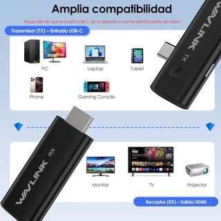 WAVLINK WL‑WH50A1 Transmisor Receptor HDMI Inalámb
