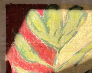 Lámina pintada a mano flor tela
