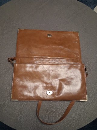 Bolso piel antiguo pintado a mano
