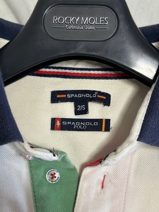 Polo SPAGNOLO blanco con detalles