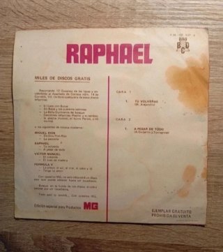 Vinilo EP 45 RPM  Raphael