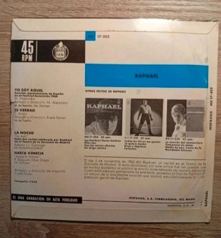 Vinilo EP 45 RPM  Raphael