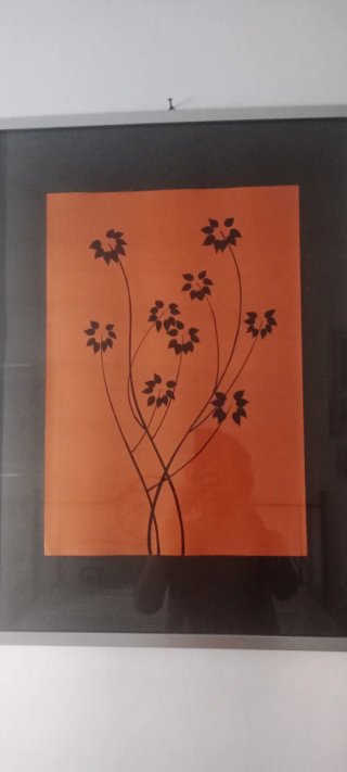 Quadro con cornice nero e arancio