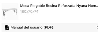 Mesa Plegable Blanca y Negra